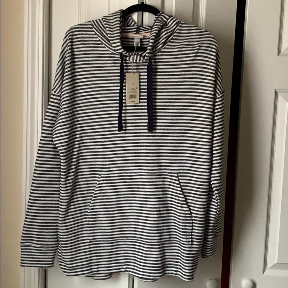 Navy and white stripped hoodie